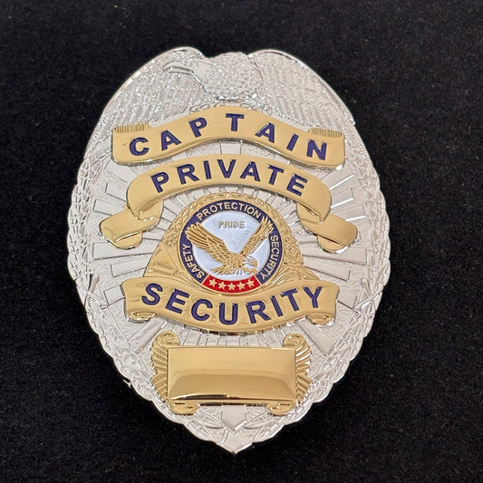 Replica del distintivo di sicurezza privata del capitano della sicurezza della protezione di sicurezza degli oggetti di scena del film 