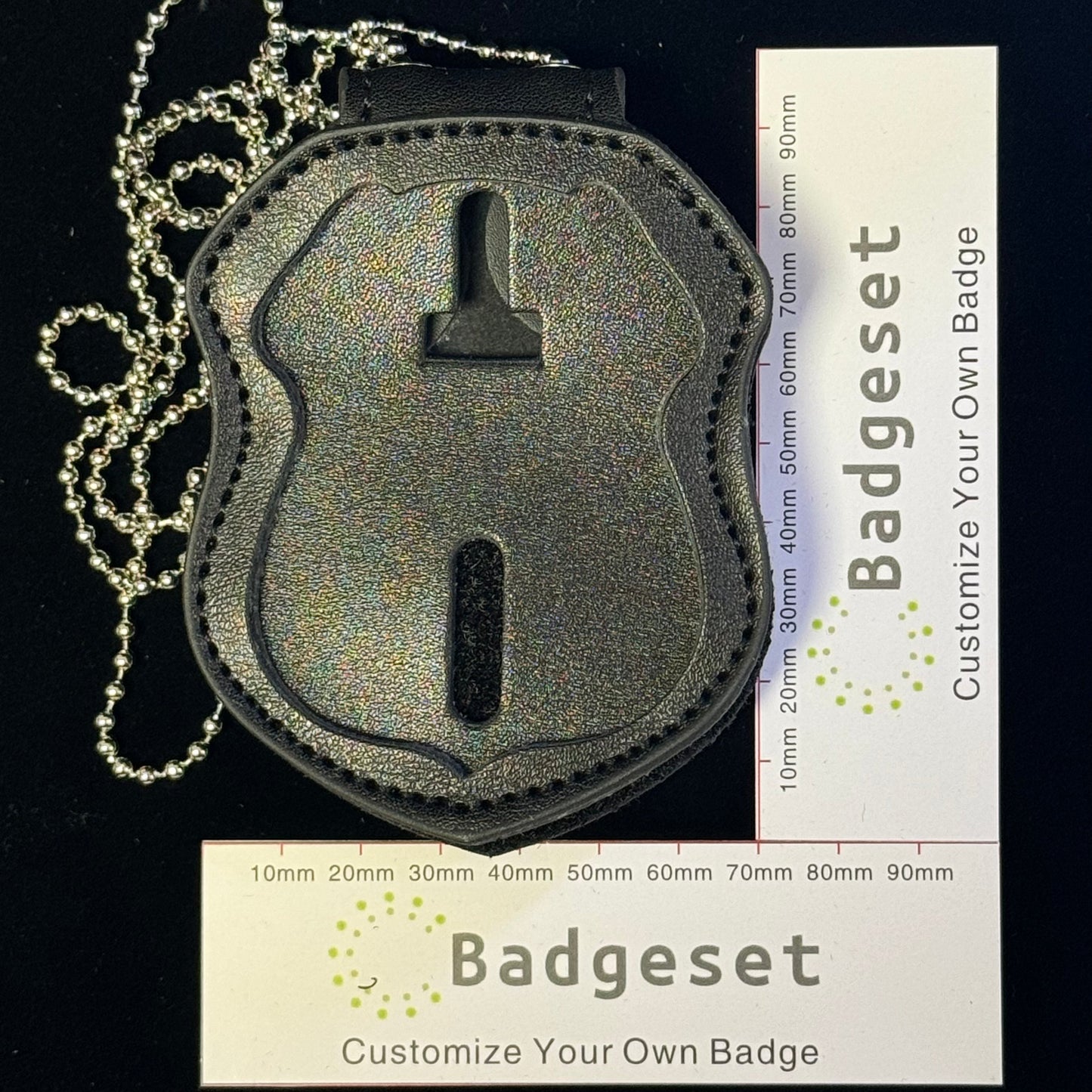 Porta badge in pelle di alta qualità con inserto per badge della polizia federale degli Stati Uniti