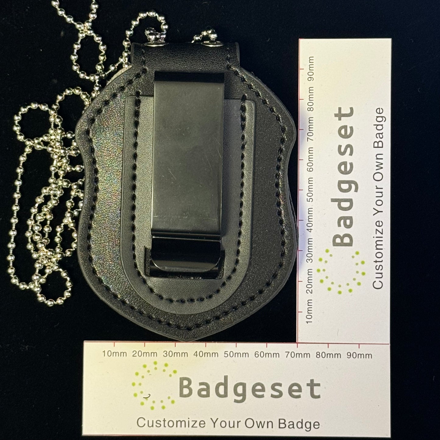 Porta badge in pelle di alta qualità con inserto per badge della polizia federale degli Stati Uniti