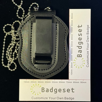 Porta badge in pelle di alta qualità con inserto per badge della polizia federale degli Stati Uniti