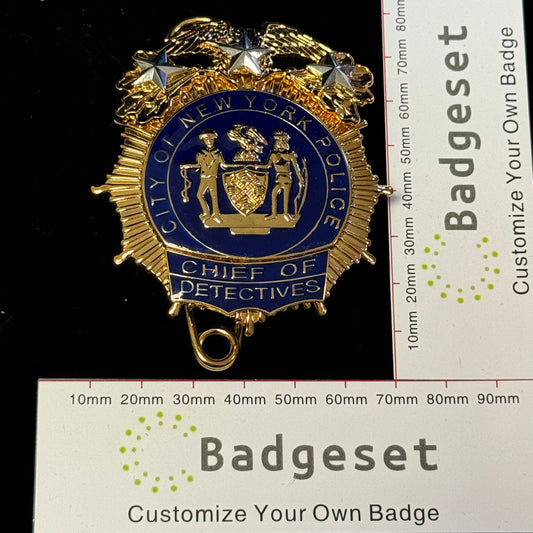 Replica del distintivo della polizia di New York NYPD, oggetti di scena del film, 3 stelle 