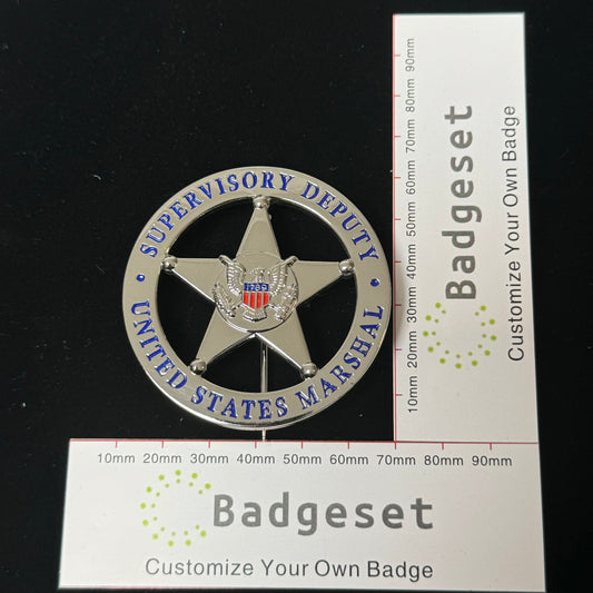 Replica del distintivo del vice supervisore dell'applicazione della legge della corte federale degli Stati Uniti, oggetti di scena del film