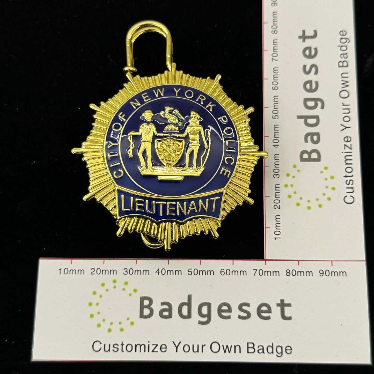 Replica del distintivo del tenente della polizia di New York, NYPD, oggetti di scena per film cosplay