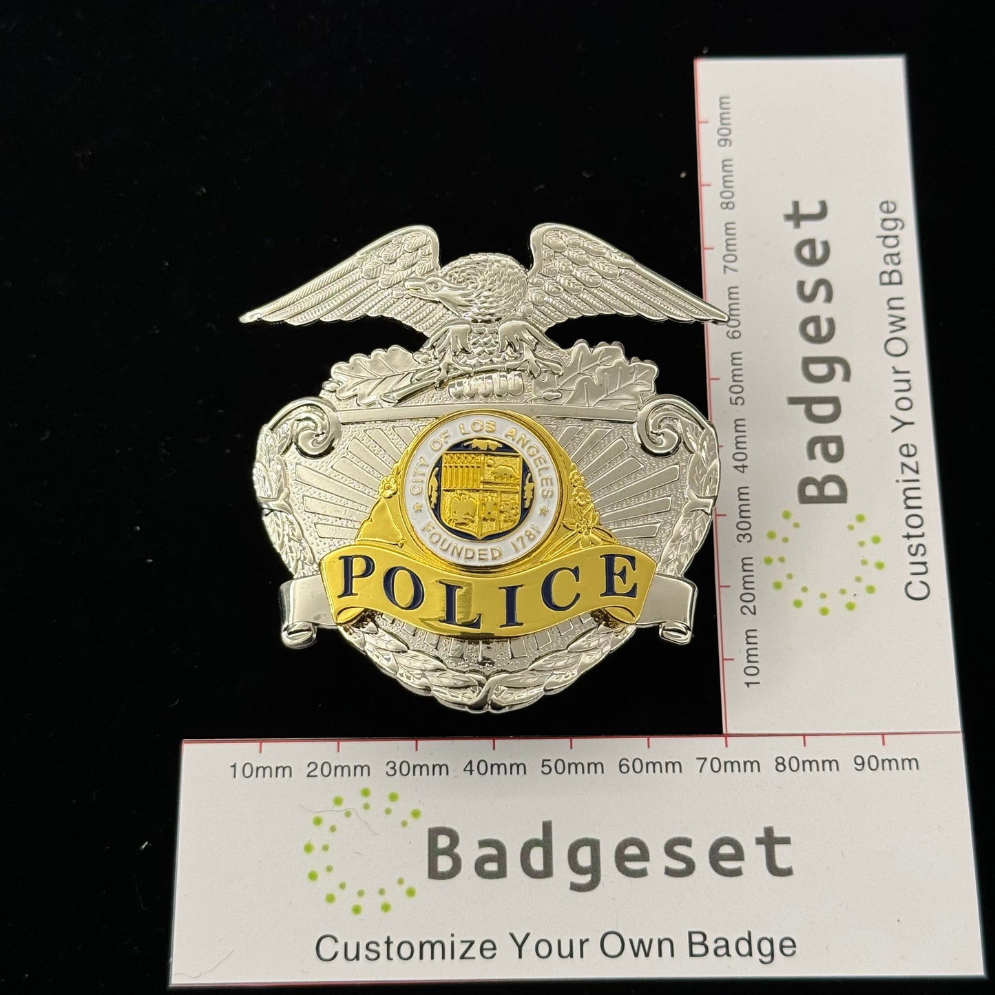 Replica del distintivo del cappello della polizia di Los Angeles LAPD con stemma e accessori per film