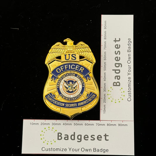 Distintivo per funzionario della USTransportation Security Administration, numero personalizzato, oggetti di scena per film