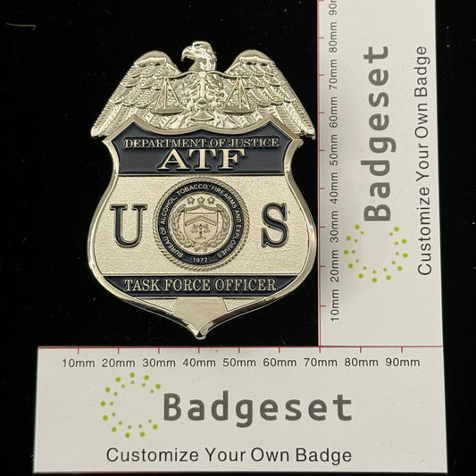 Replica del distintivo da ufficiale della task force ATF TFO degli Stati Uniti: oggetto di scena cinematografico di alta qualità