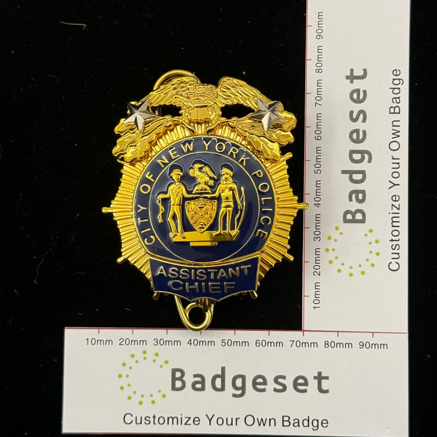 Replica del distintivo della polizia di New York NYPD, oggetti di scena del film, 2 stelle