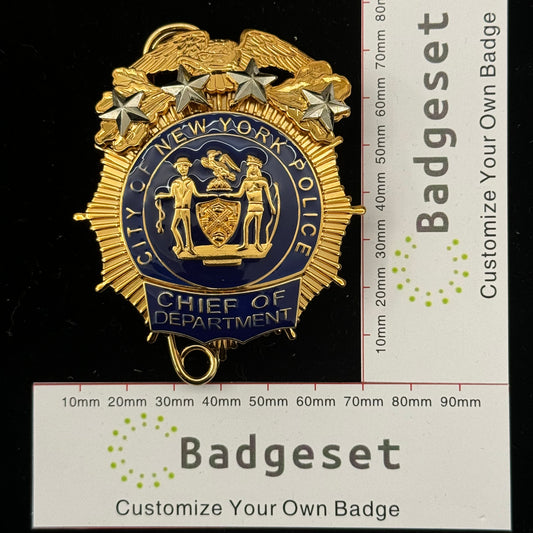 Replica del distintivo della polizia di New York NYPD, oggetti di scena del film, 4 stelle