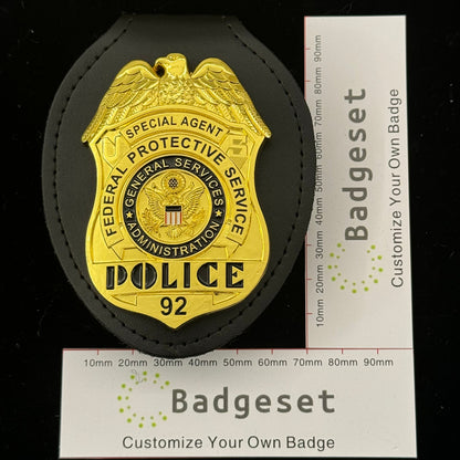 Replica del distintivo della polizia del servizio di protezione federale dell'agente speciale con 92 oggetti di scena del film