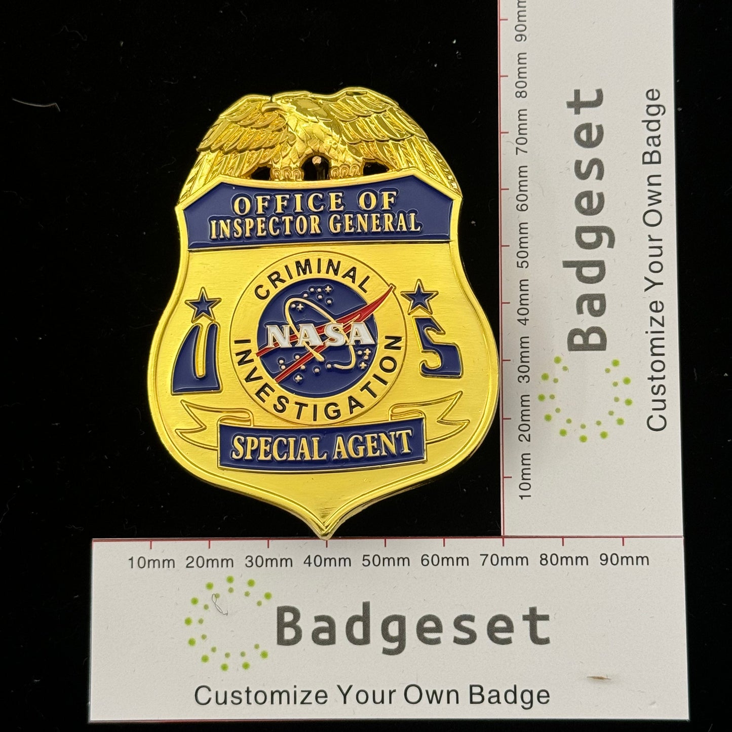 Replica del distintivo dell'agente speciale dell'ufficio investigativo criminale della NASA dell'ispettore generale