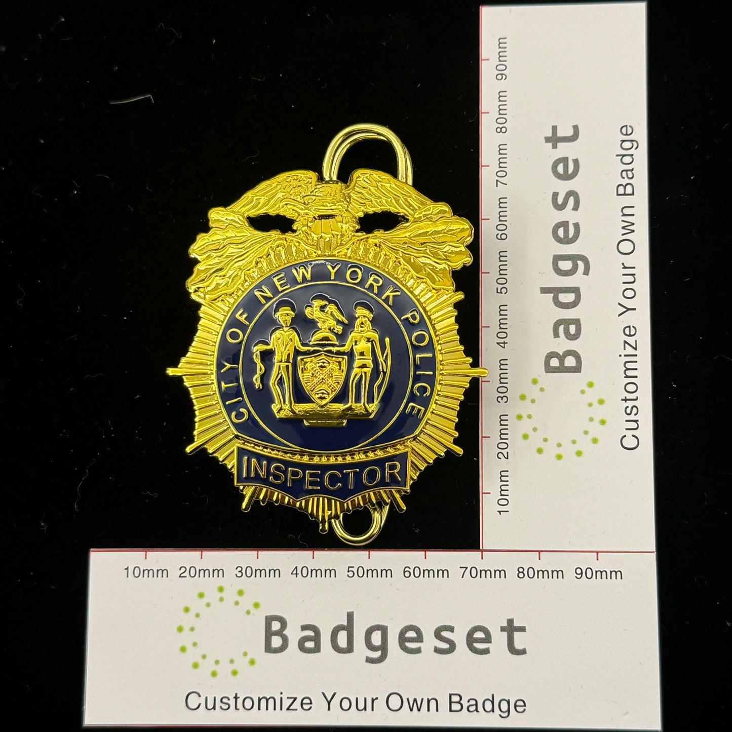 Replica del distintivo dell'ispettore della polizia di New York NYPD, oggetti di scena per film cosplay