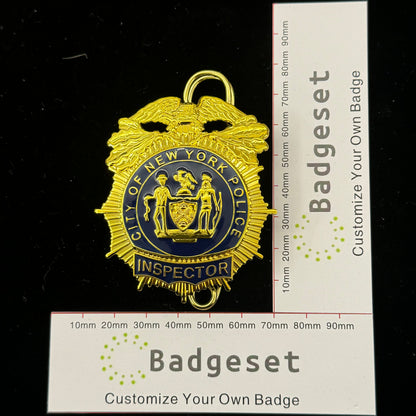 Replica del distintivo dell'ispettore della polizia di New York NYPD, oggetti di scena per film cosplay