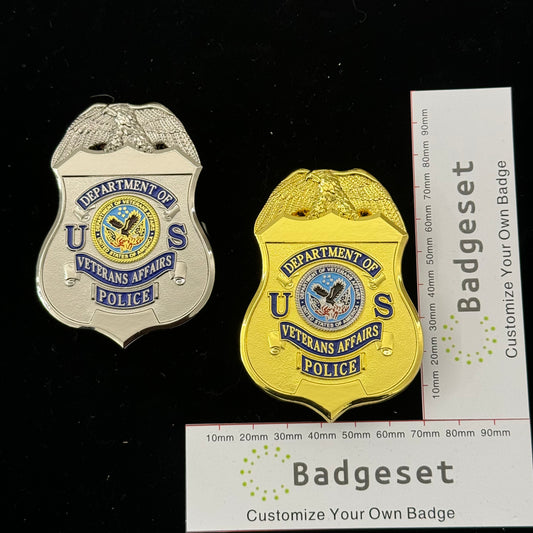 Replica del distintivo della polizia del Dipartimento per gli Affari dei Veterani degli Stati Uniti, oggetti di scena cinematografici personalizzabili