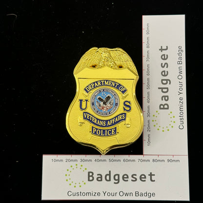 Replica del distintivo della polizia del Dipartimento per gli Affari dei Veterani degli Stati Uniti, oggetti di scena cinematografici personalizzabili