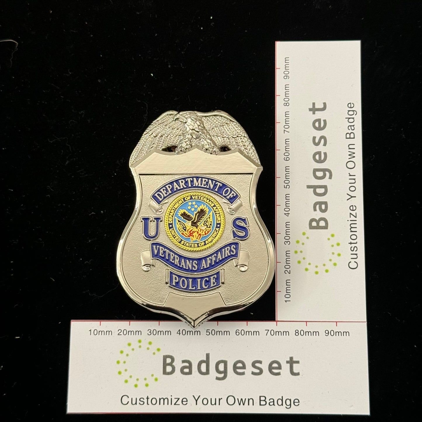 Replica del distintivo della polizia del Dipartimento per gli Affari dei Veterani degli Stati Uniti, oggetti di scena cinematografici personalizzabili