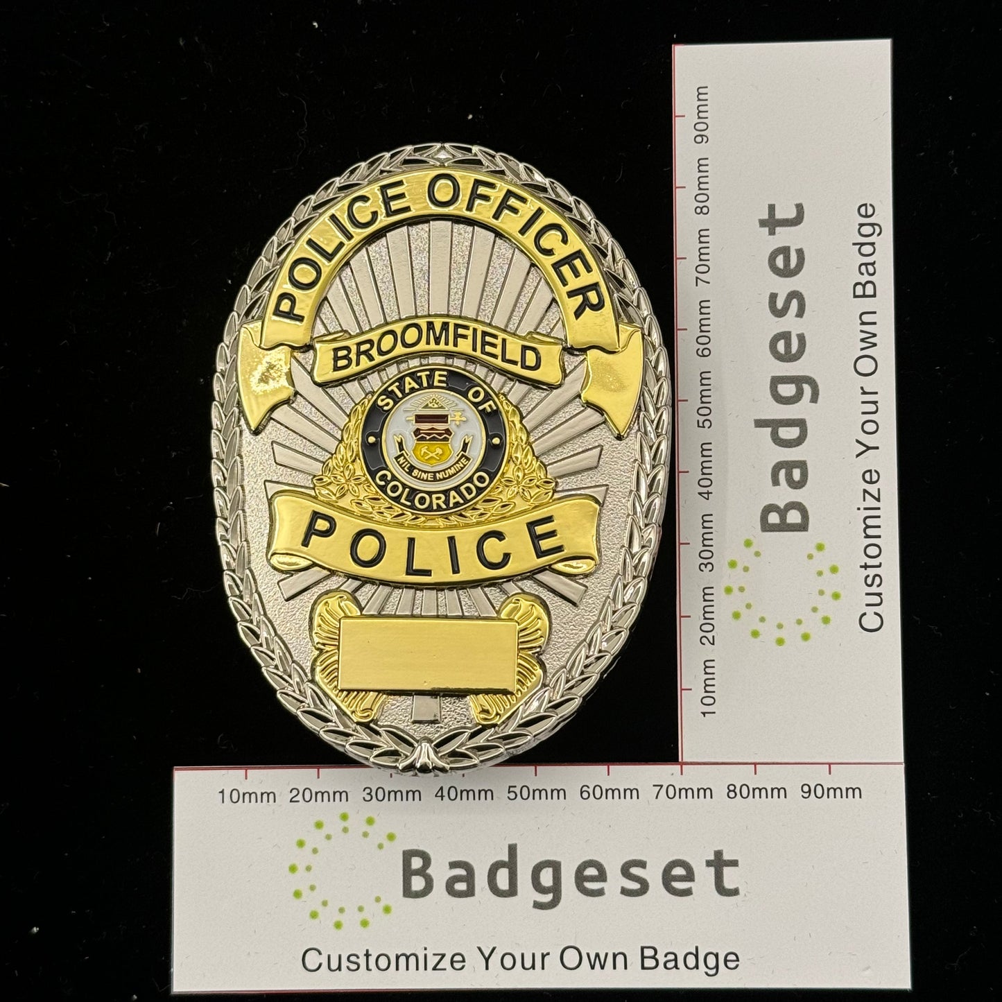 Distintivo della polizia di Broomfield Numero personalizzabile Distintivo personalizzabile