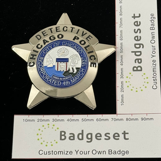 CPD Chicago DETECTIVE Badge Replica Movie Props Customizable Number