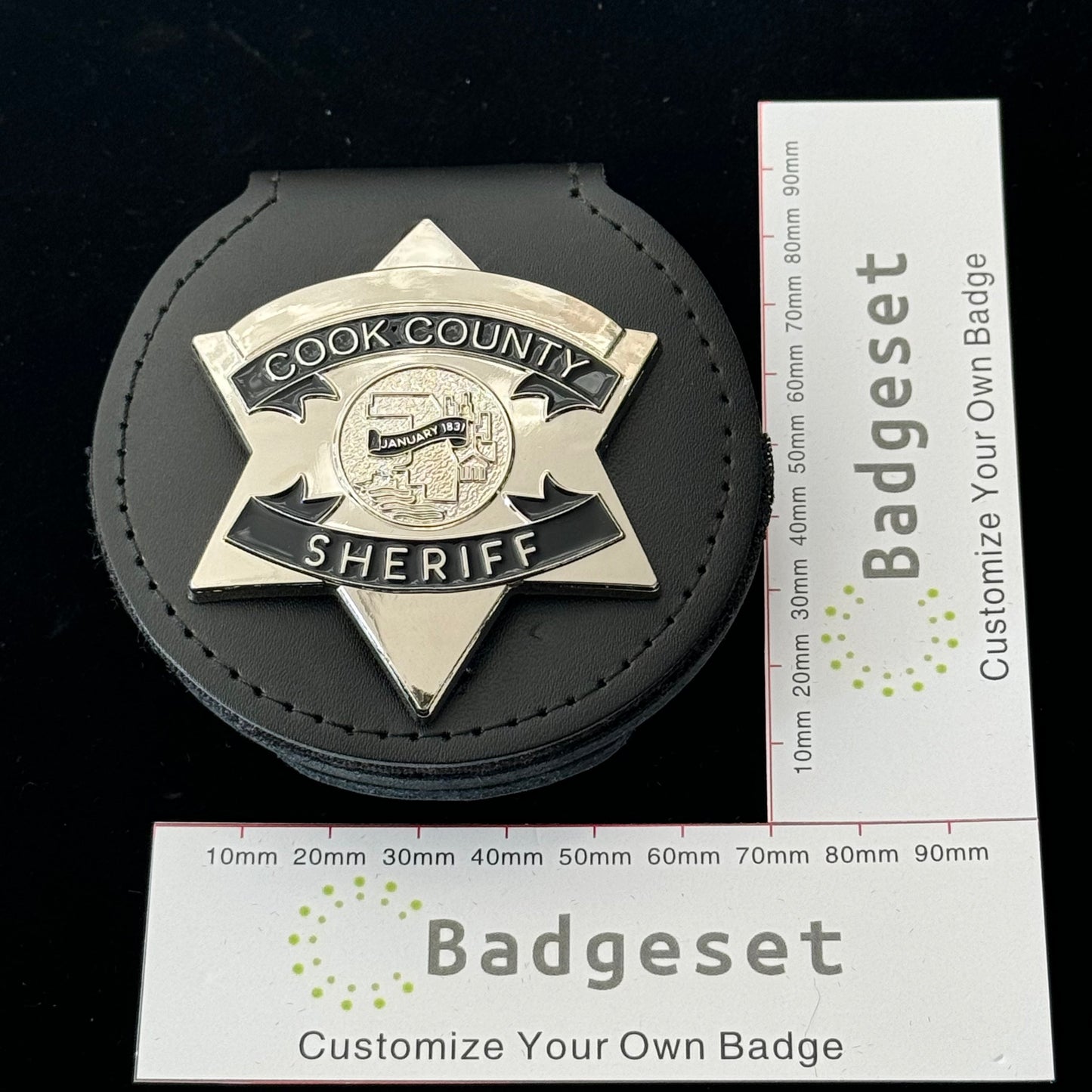 Distintivo d'oro con stella dello sceriffo della contea di Cook CCSO, numero personalizzabile, oggetti di scena per film