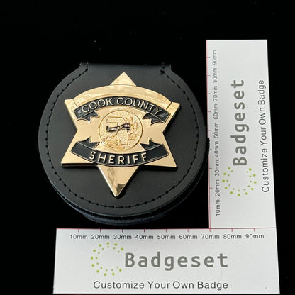 Distintivo d'oro con stella dello sceriffo della contea di Cook CCSO, numero personalizzabile, oggetti di scena per film