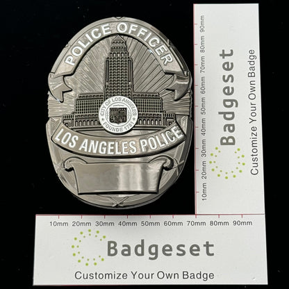 Insignias de utilería cinematográfica con números personalizables de la Oficina de Policía de Los Ángeles (LAPD)