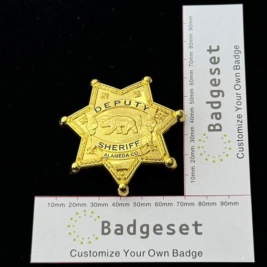 DEPUTY SHERIFF ALAMED CO. Customizable Number Movie prop badges