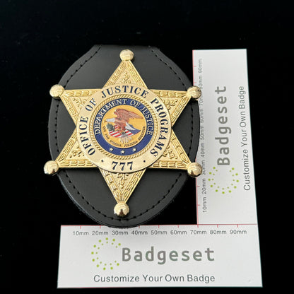 U.S. OFFICE OF JUSTICE PROGRAMS 777 BADGE Replica Movie Props