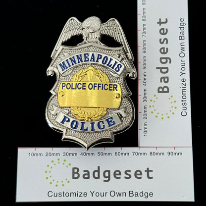 US MPD Minneapolis Police Officer Badge Replica Movie Props Customize