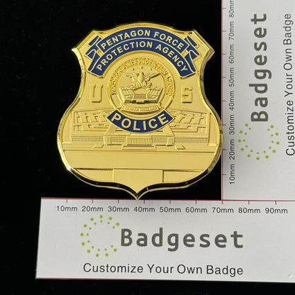 Replica del distintivo personalizzabile degli oggetti di scena del film della polizia dell'Agenzia per la protezione delle forze dell'ordine del Pentagono degli Stati Uniti 
