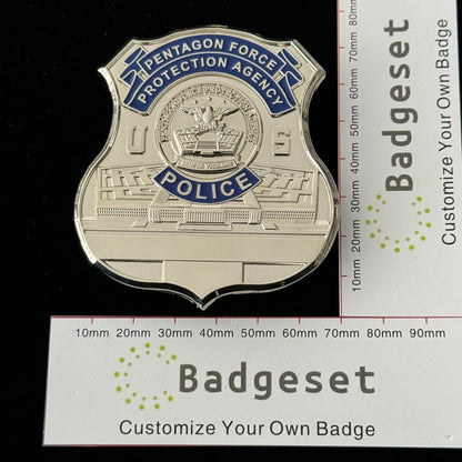 Replica del distintivo personalizzabile degli oggetti di scena del film della polizia dell'Agenzia per la protezione delle forze dell'ordine del Pentagono degli Stati Uniti 