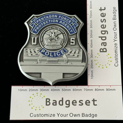 Replica del distintivo personalizzabile degli oggetti di scena del film della polizia dell'Agenzia per la protezione delle forze dell'ordine del Pentagono degli Stati Uniti 