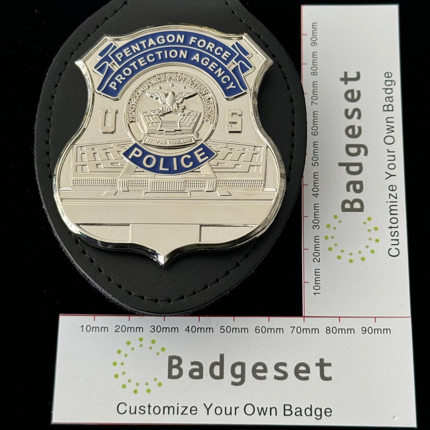 Replica del distintivo personalizzabile degli oggetti di scena del film della polizia dell'Agenzia per la protezione delle forze dell'ordine del Pentagono degli Stati Uniti 