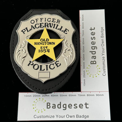 Distintivo dell'agente di polizia di Placerville, Old Hangtown, EST.1854, numero personalizzabile