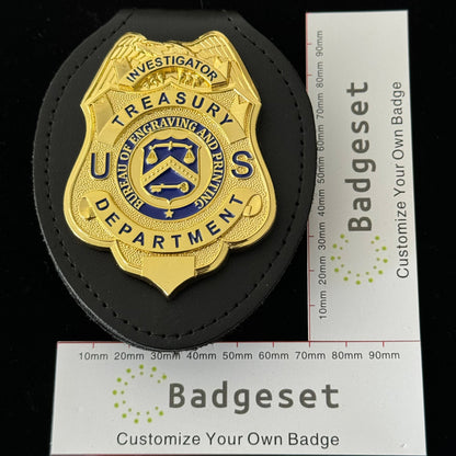 Numero personalizzabile del distintivo del Dipartimento del Tesoro dell'investigatore statunitense