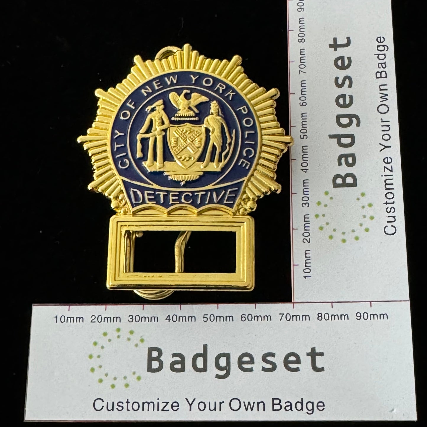 Replica del distintivo da detective della polizia di New York, NYPD, oggetti di scena del film, numero personalizzabile