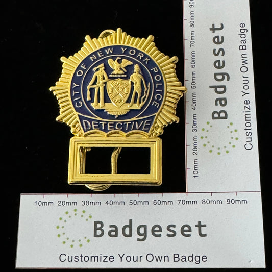 NYPD New York Police Detective Badge Replica Movie Props Customizable Number