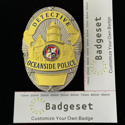 Distintivo della polizia di Oceanside dell'investigatore statunitense con numero personalizzabile
