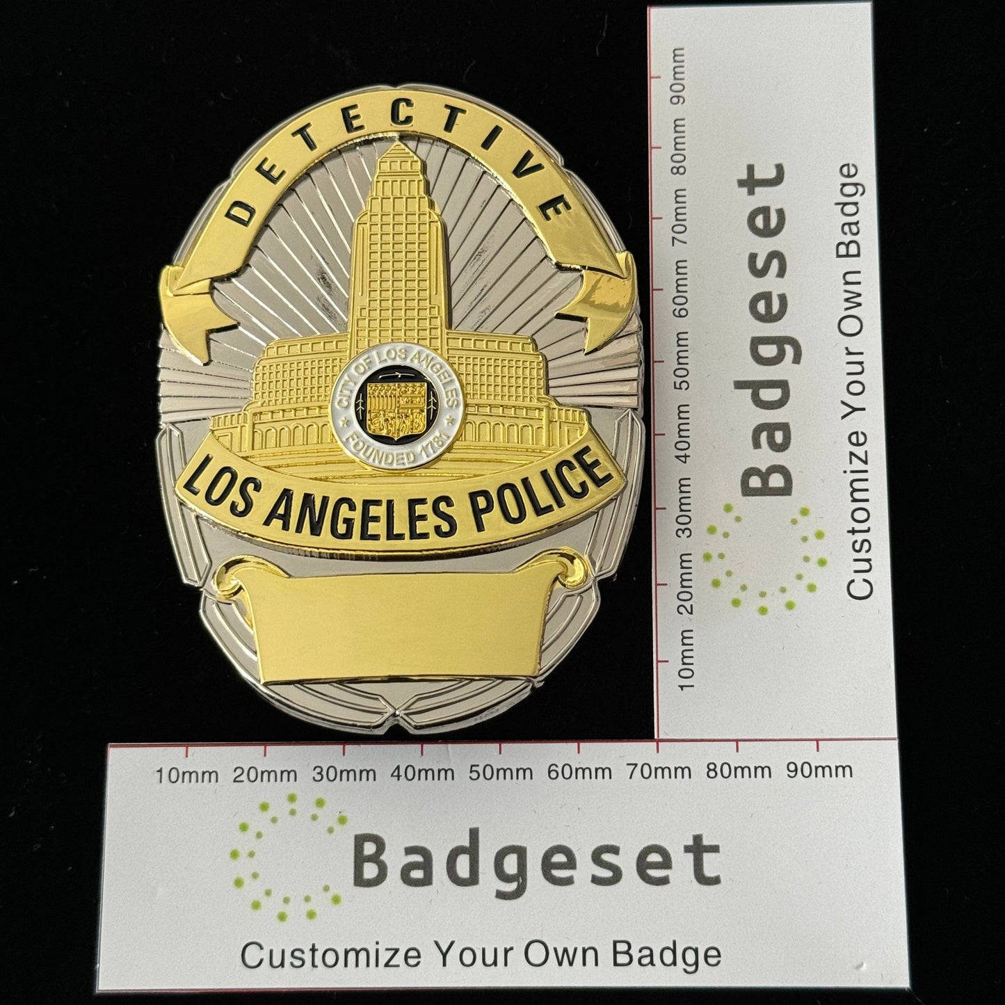 Distintivo personalizzabile dell'ufficio di polizia investigativa di Los Angeles LAPD con numero