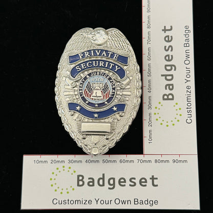 SICUREZZA PRIVATA Distintivo a tre stelle Accessori per film Numero personalizzato
