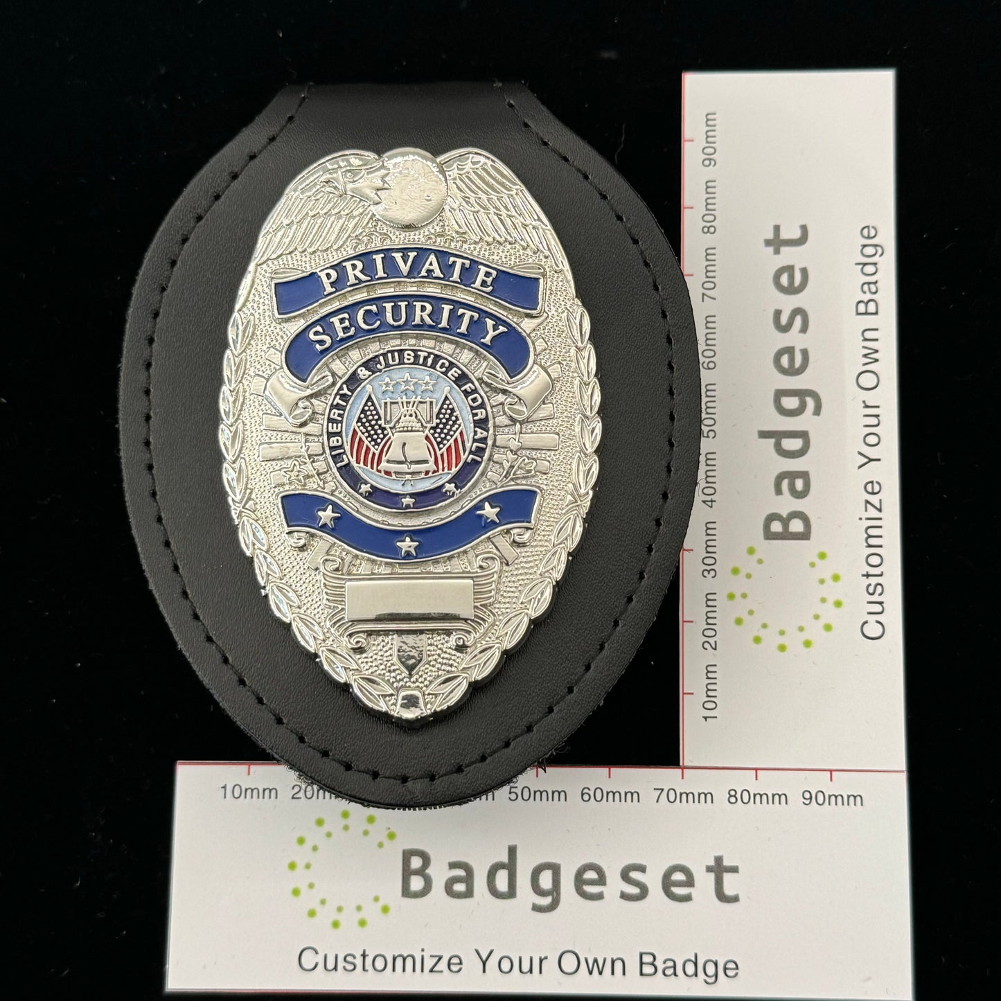SICUREZZA PRIVATA Distintivo a tre stelle Accessori per film Numero personalizzato