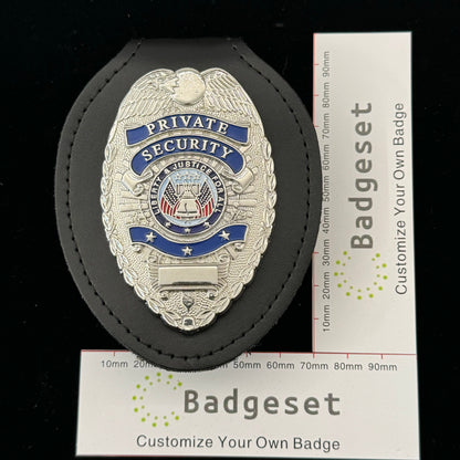 SICUREZZA PRIVATA Distintivo a tre stelle Accessori per film Numero personalizzato