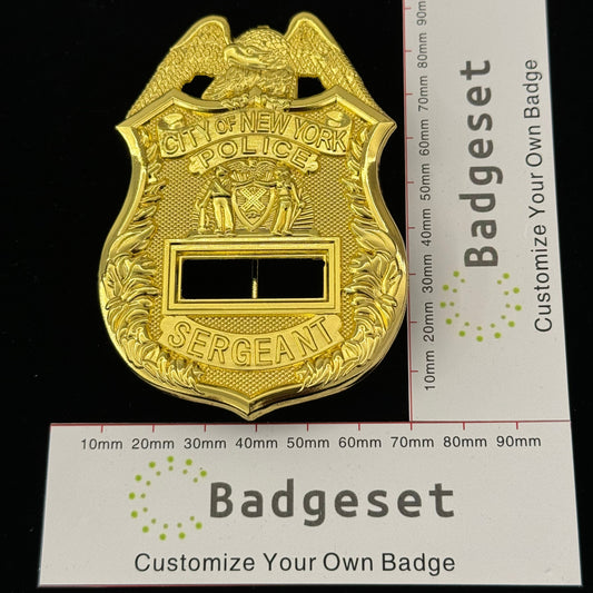 City Of New York Police Sergeant BADGE Replica Movie Props Number Customize