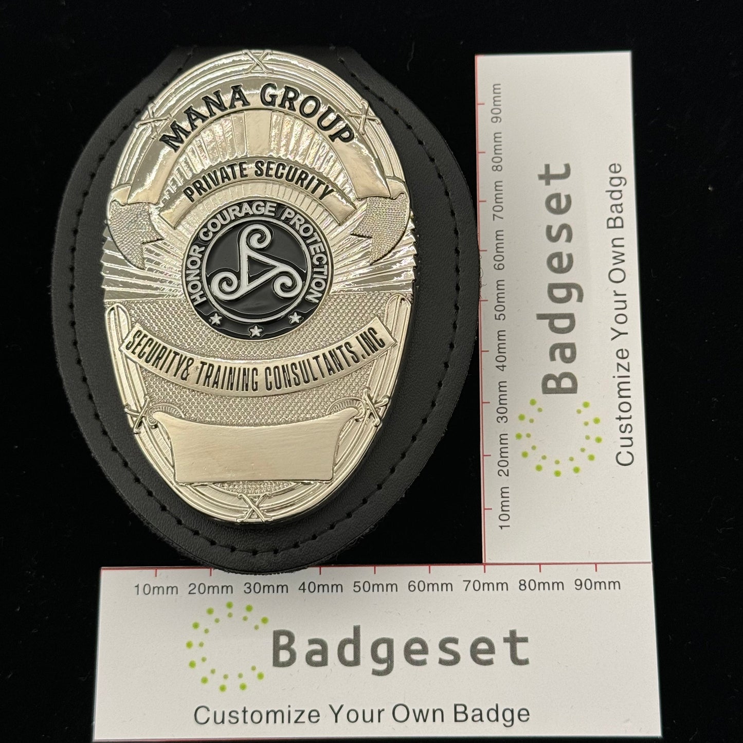 MANA GROUP Security Traininc Consultants.Inc badge Movie Props Personalizza numero