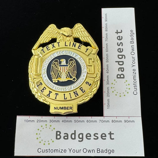 Répliques d'accessoires de cinéma : Badges nominatifs personnalisables NSA (États-Unis)