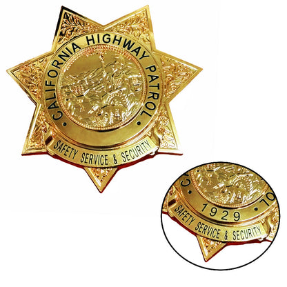 Servizio di sicurezza e protezione CHP degli Stati Uniti Replica del distintivo della California Highway Patrol Oggetti di scena del film Numero personalizzabile