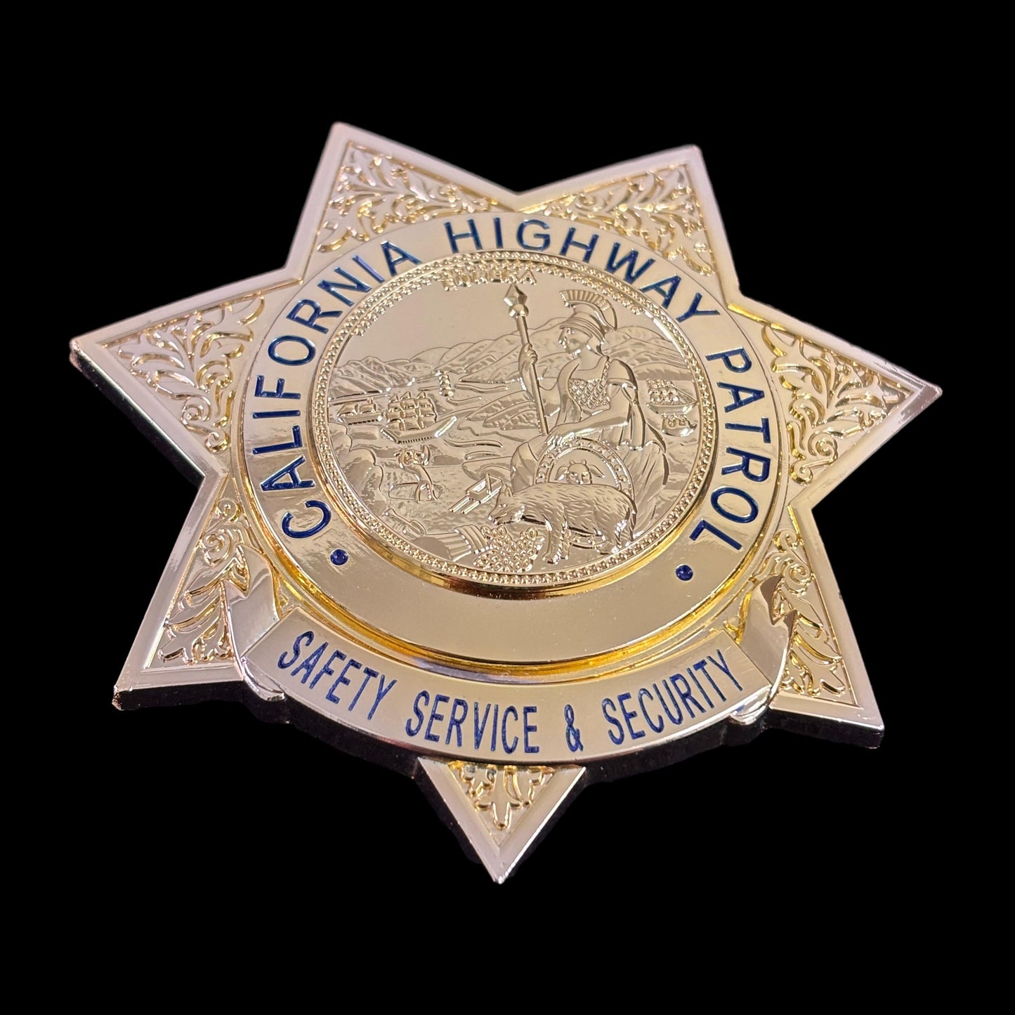 Servicio de seguridad y protección de la Patrulla de Carreteras de California (CHP) de EE. UU. Réplica de la insignia de la Patrulla de Carreteras de California Accesorios de película Número personalizable