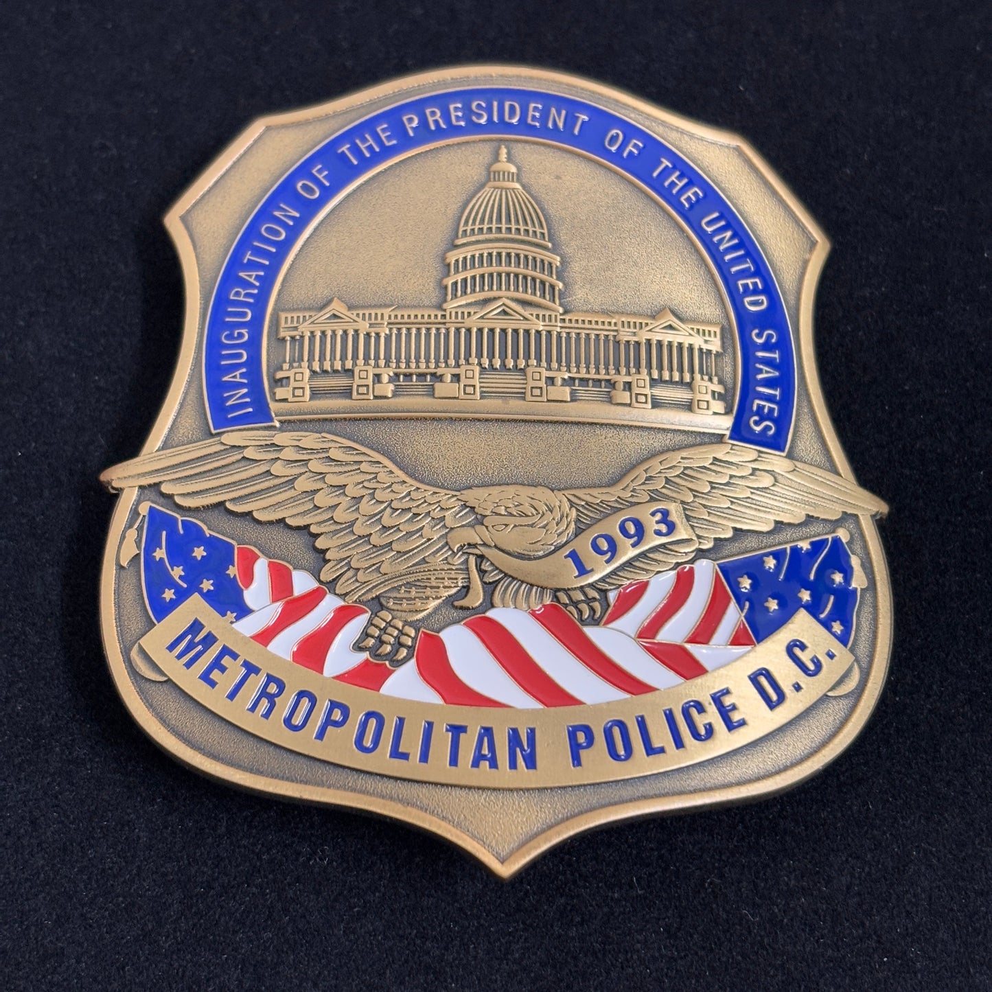 Inauguración del Presidente de la Policía Metropolitana de EE. UU. DC BADGE 1993 