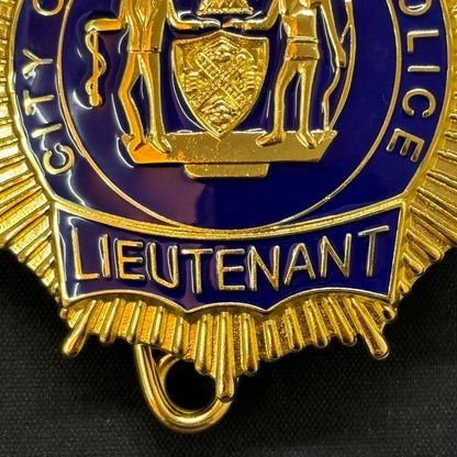 Replica del distintivo del tenente della polizia di New York, NYPD, oggetti di scena per film cosplay