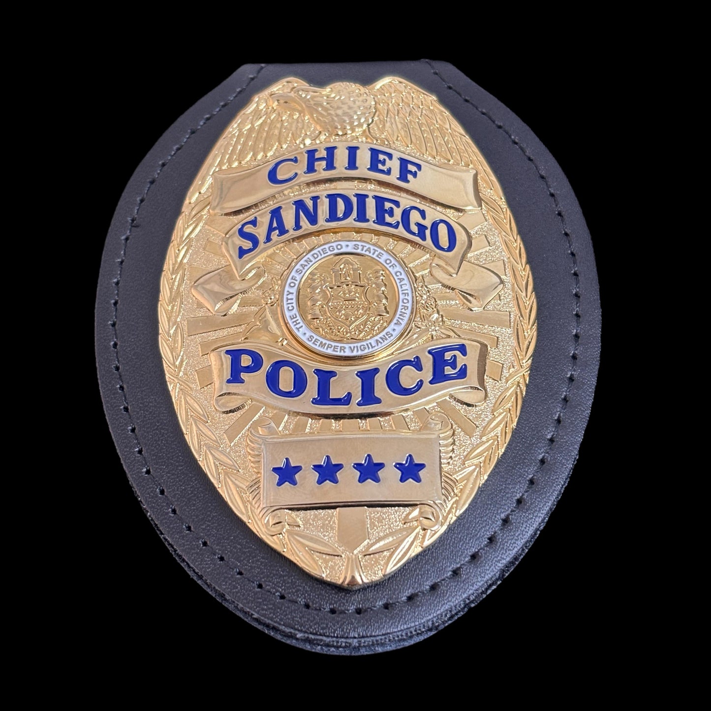 Replica del distintivo della polizia del capo San Diego, oggetti di scena del film, 4 stelle
