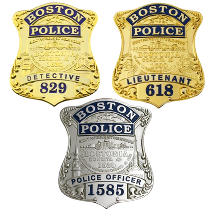 3 Boston Police Badge Replica Movie Props