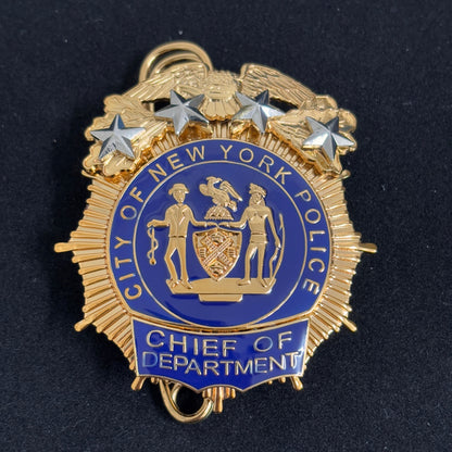 Replica del distintivo della polizia di New York NYPD, oggetti di scena del film, 4 stelle